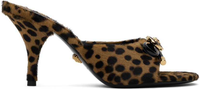 Tillbehör Versace Versace Leopard Opera Bow Heeled Sandals Brun | 1018239_1A13307_6N30V