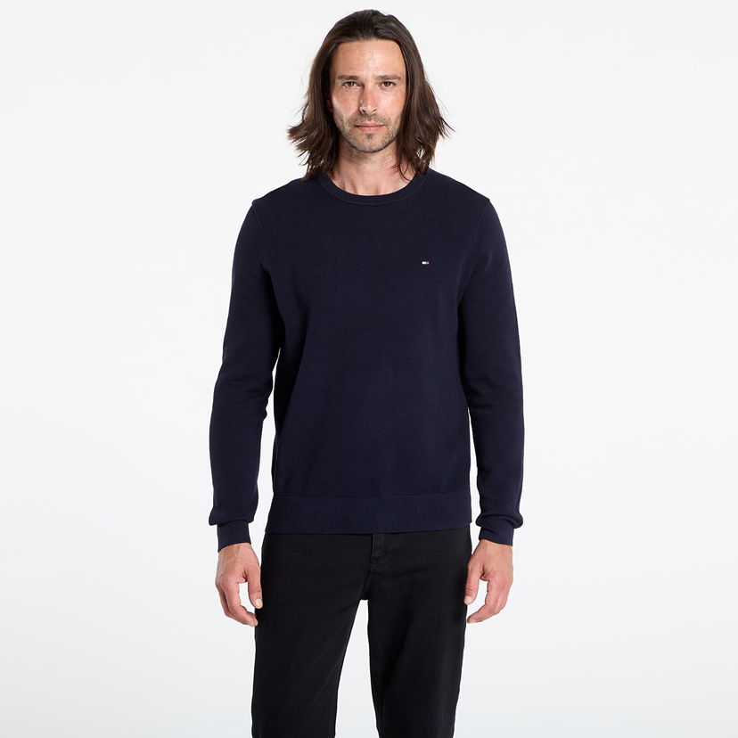Sweater Tommy Hilfiger Tommy Hilfiger Essential Structure Sweatshirt Mörkblå | MW0MW36347 DW5