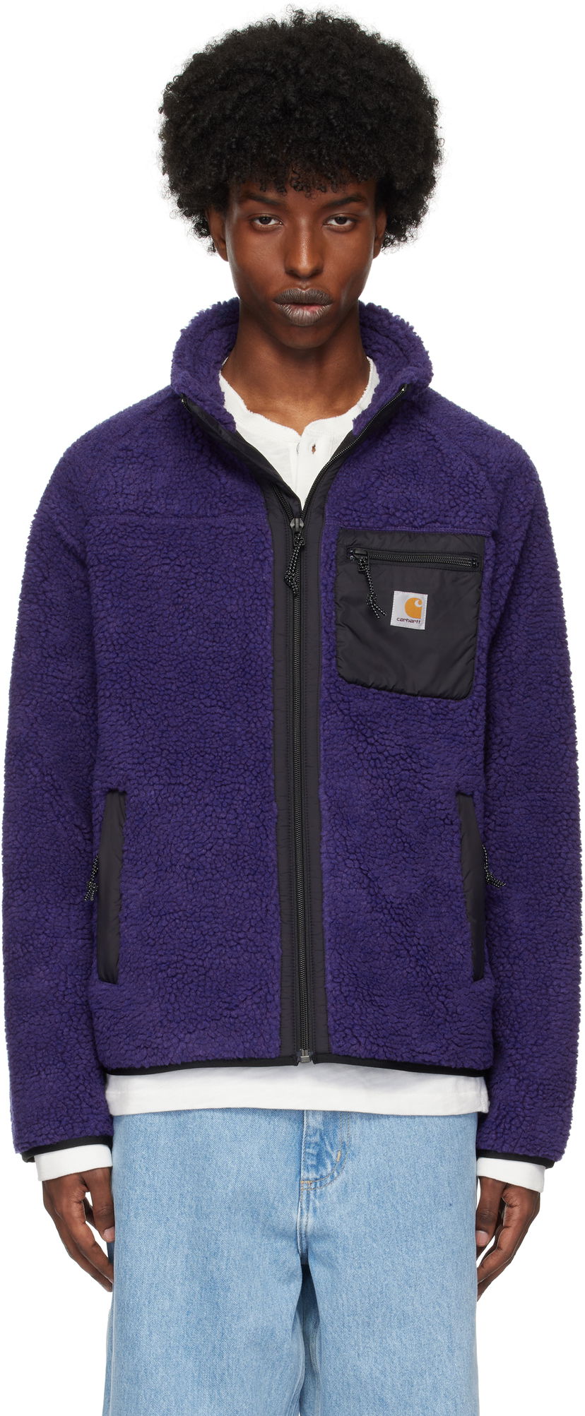 Sweatshirt Carhartt WIP Prentis Liner Fleece Jacket Mörkblå | I025120