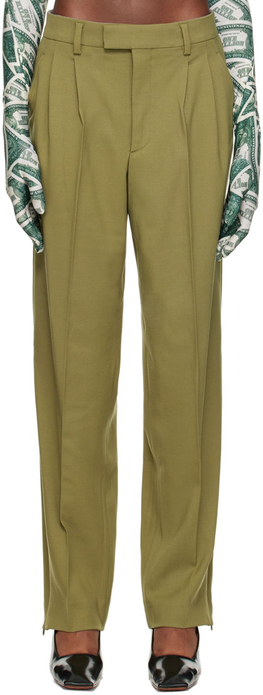 Byxor VETEMENTS Two-Pleat Trousers Grön | VL14PA220K