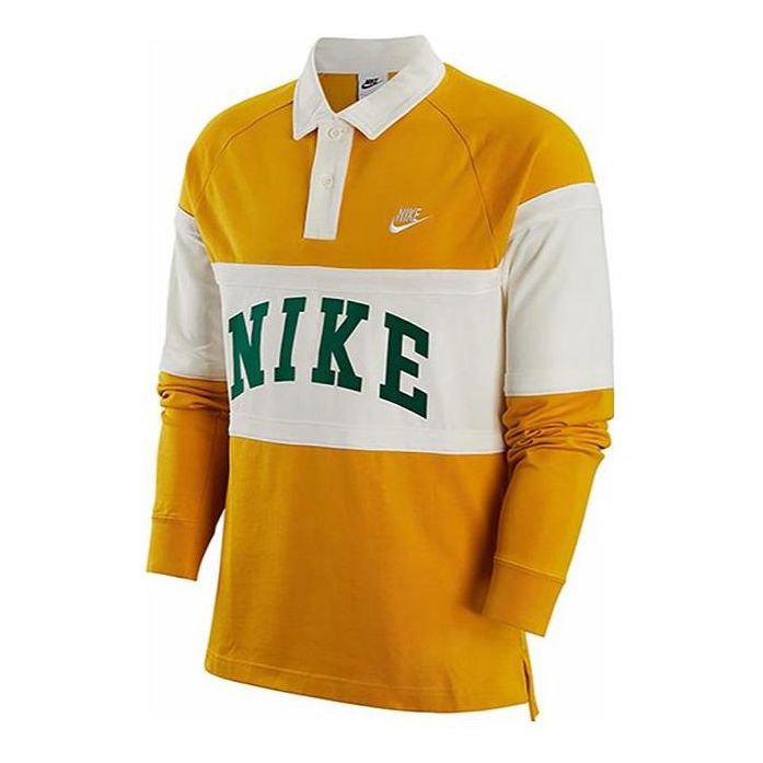 Polotröja Nike Long Sleeve Color-Block Polo Shirt Gul | FJ1175-747