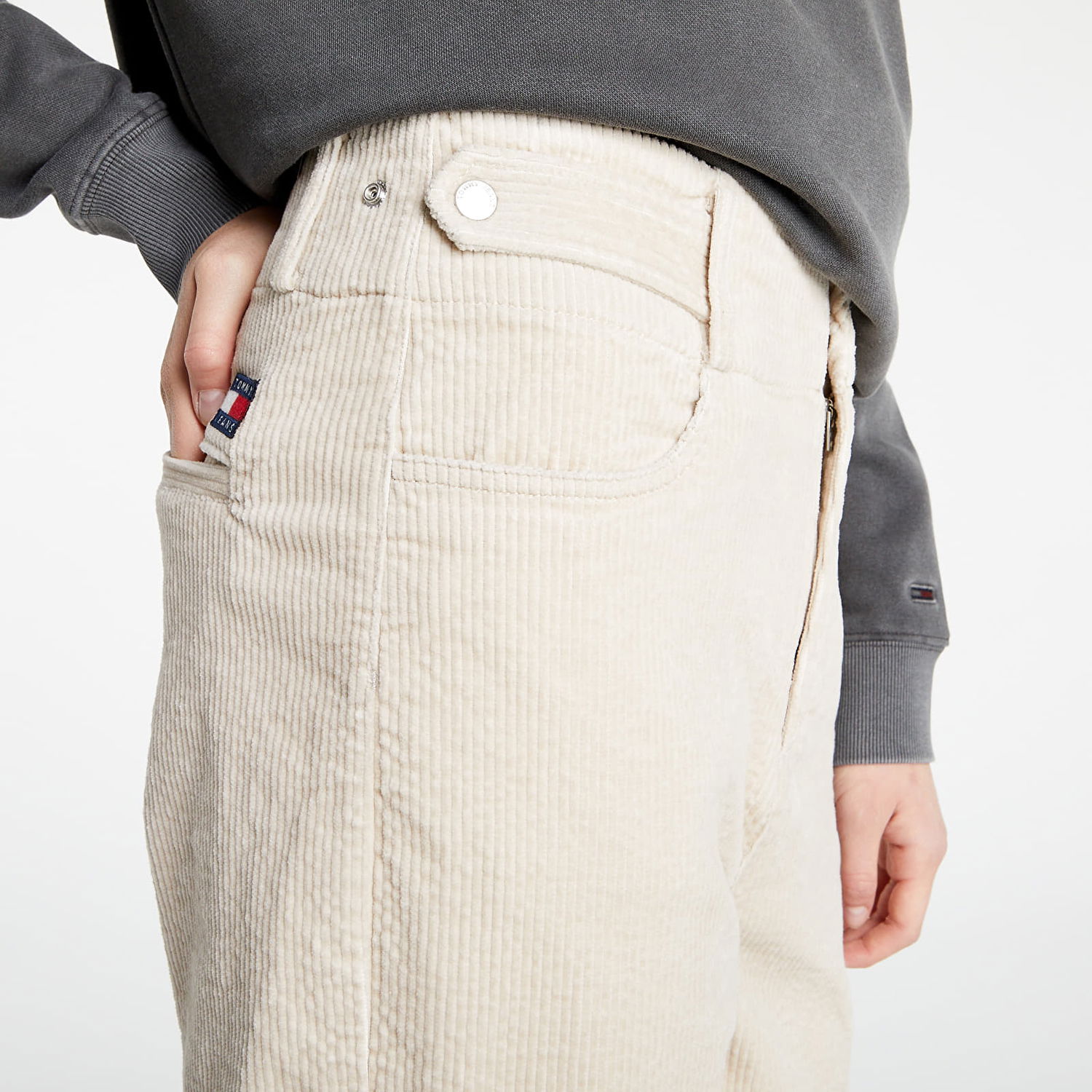 Byxor Tommy Hilfiger Corduroy High Rise Pants Beige | DW0DW11183 ABI, 1