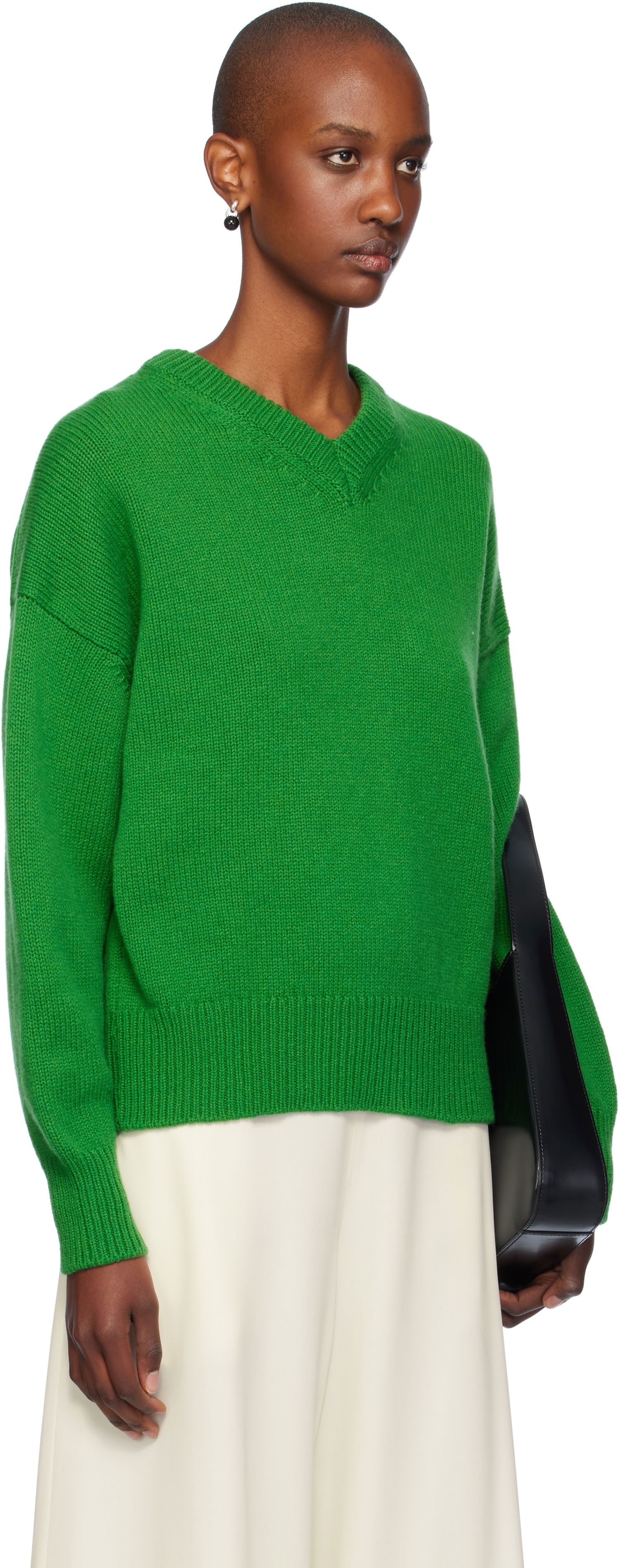 Sweater &Daughter Slouch V-Neck Sweater Grön | F2205, 1