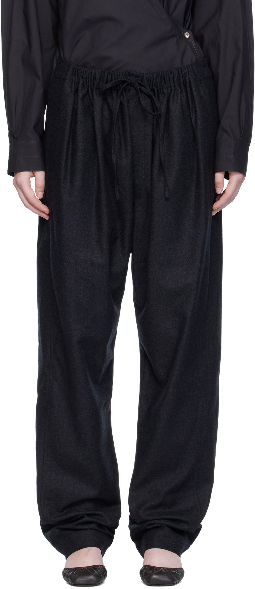 Byxor LEMAIRE Drawstring Trousers Svart | PA1222 LF1158