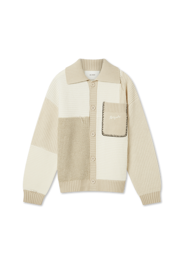 Sweater AXEL ARIGATO Beige Patchwork Knitted Cardigan Vit | A3066002, 0