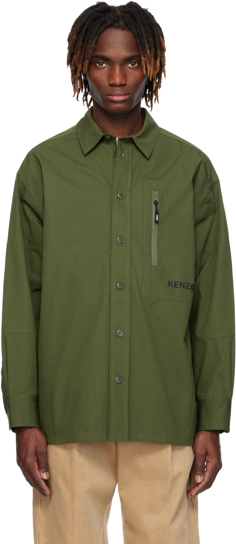 Skjorta KENZO Kenzo Paris 'Boke Flower 2.0' Oversized Shirt Grön | FF55CH5049LP