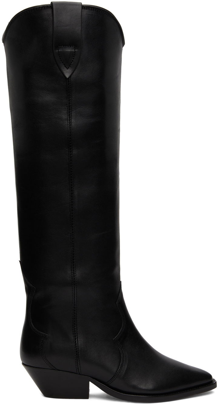 Kläder ISABEL MARANT Isabel Marant Denvee Knee-High Western Boots Svart | 00MBT0072-00M017S