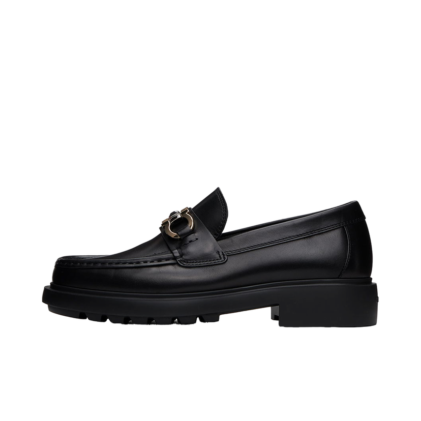 Sneakers och skor FERRAGAMO Hardware Leather Loafers Svart | 768108