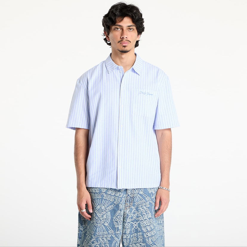 Skjorta DAILY PAPER Daily Paper Stripe Short Sleeve Shirt Blå | 2513016