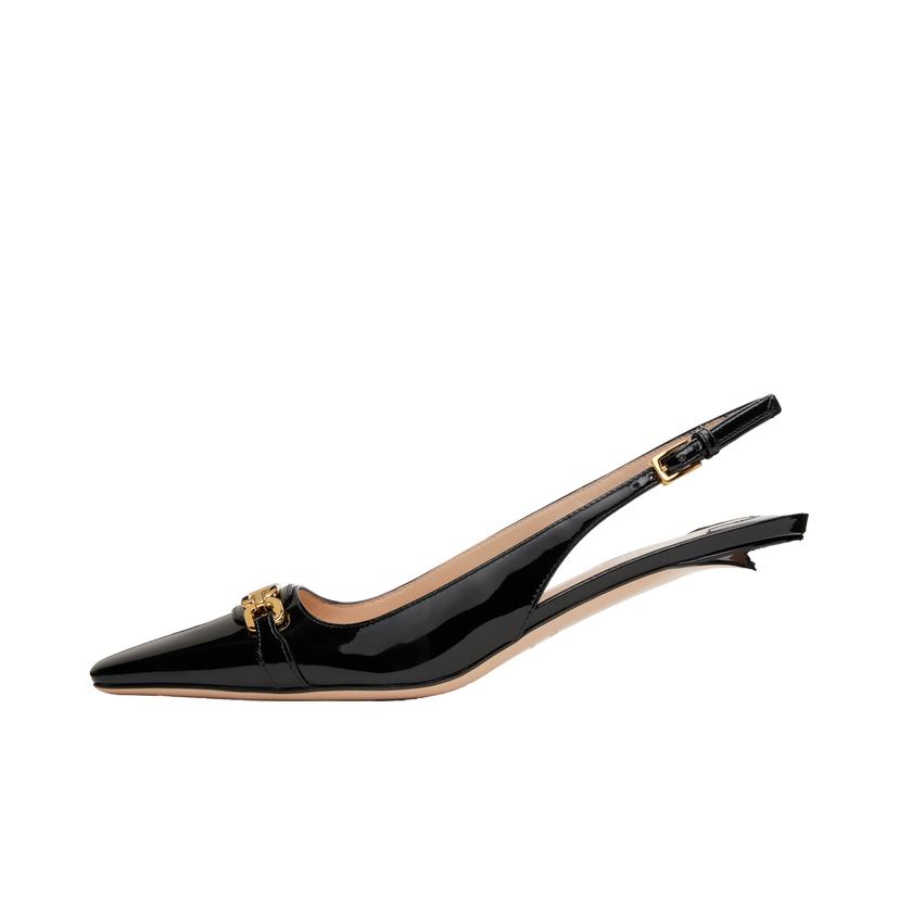 Sneakers och skor Tom Ford TOM FORD Whitney Patent Leather Slingback Heels Svart | W3522-LCL072G