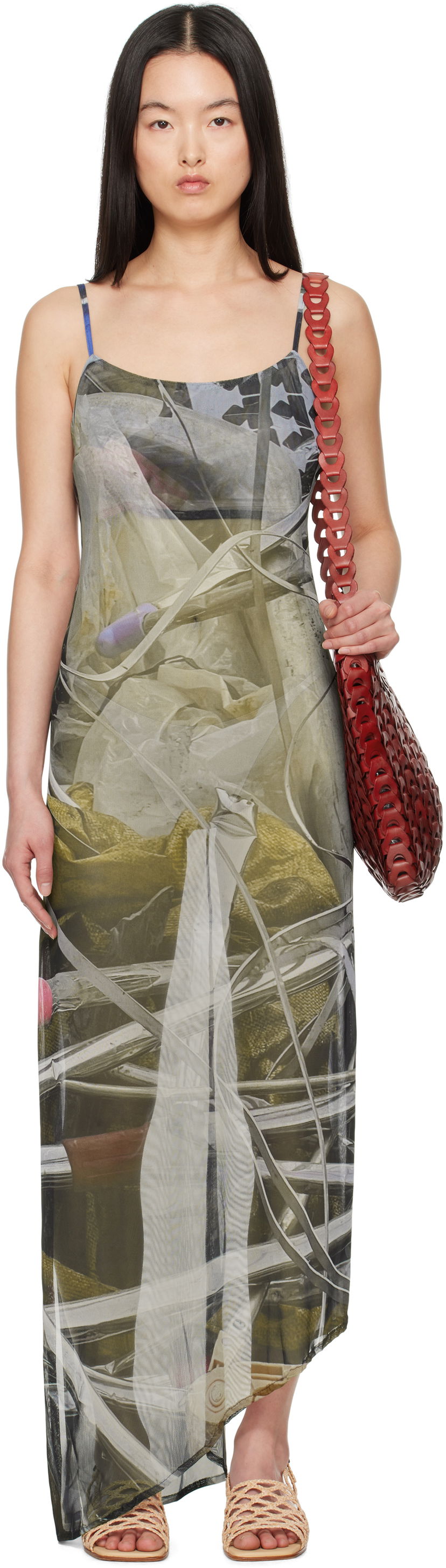 Klä Serapis Serapis Scrap Yard Mesh Slip Maxi Dress Flerfärgad | SS25_MD_2
