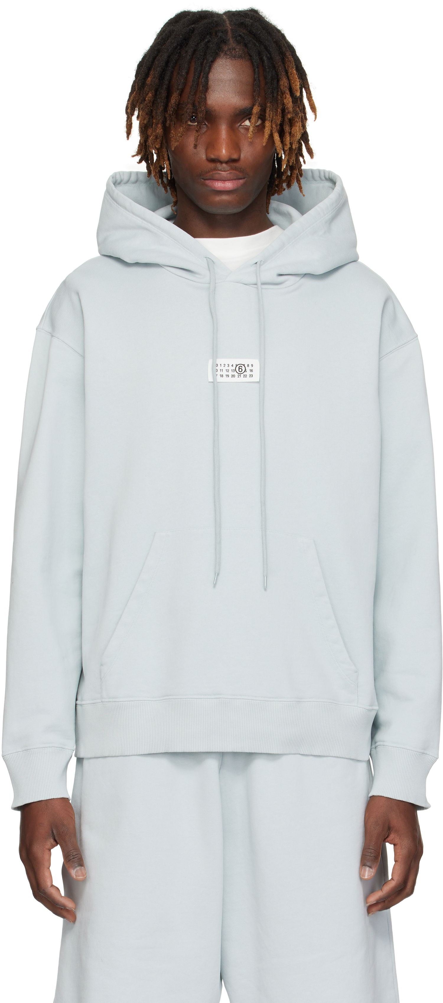 Sweatshirt Maison Margiela MM6 Maison Margiela Unbrushed Cotton Hoodie Blå | SH0GU0018 M25012, 0