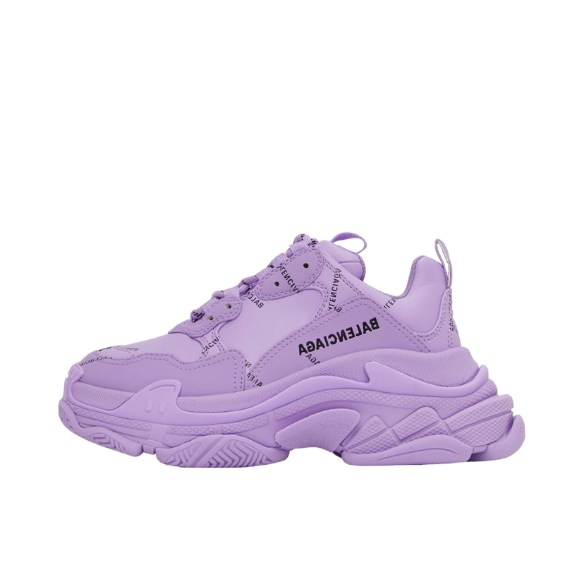 Sneakers och skor Balenciaga Purple Triple S Allover Logo Purpur | 524039 W2FA1