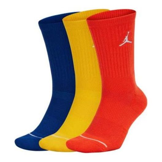 Strumpor Jordan Jordan Solid Color Embroidered Socks 3 Pairs Röd | SX5545-957