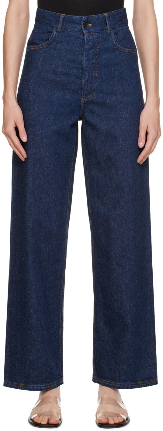 Jeans Baserange High-Waisted Wide Leg Jeans Mörkblå | TRNA-CO-SP24