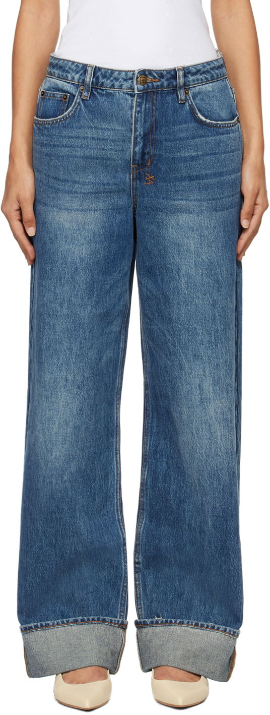Jeans Ksubi Low Rider Cuffed Aged Jeans Blå | WFA24DJ006