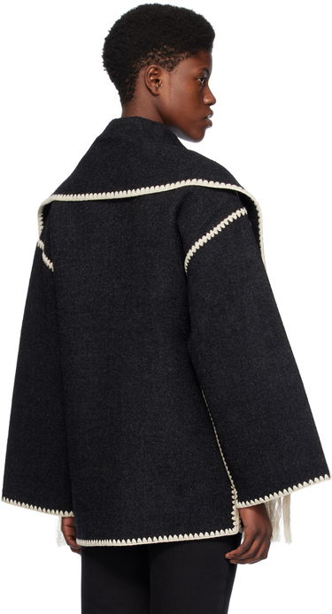 Halsduk TOTEME Embroidered Wool-Blend Cape Svart | 221-117-709, 2