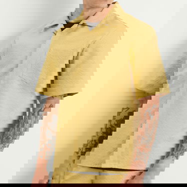 Skjorta Casablanca Casablanca Jacquard Monogram Short Sleeve Shirt, Size Large Gul | MPF25-SH-167-01, 5