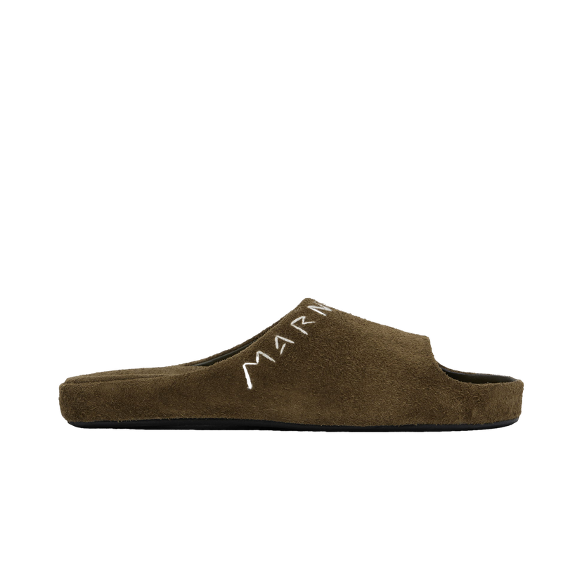 Sneakers och skor Marni Suede Fusslide Sandals Grön | FBMR003401 P5246