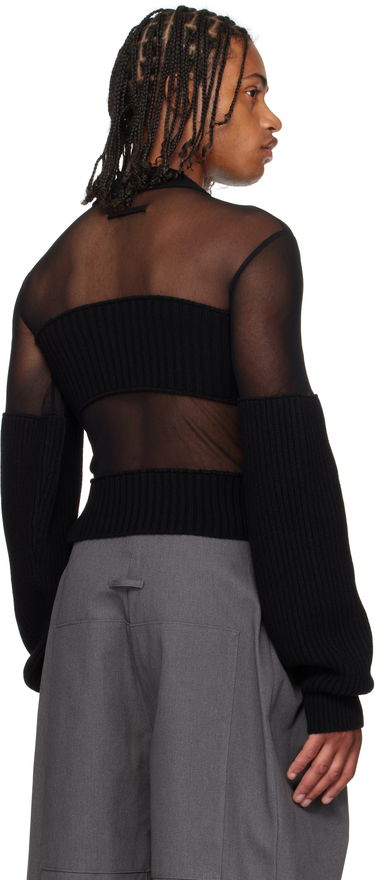 T-shirts och linne Jean Paul Gaultier Jean Paul Gaultier Mesh Cut Out Detail Top Svart | 25/03-W-PO016-K002-00, 2