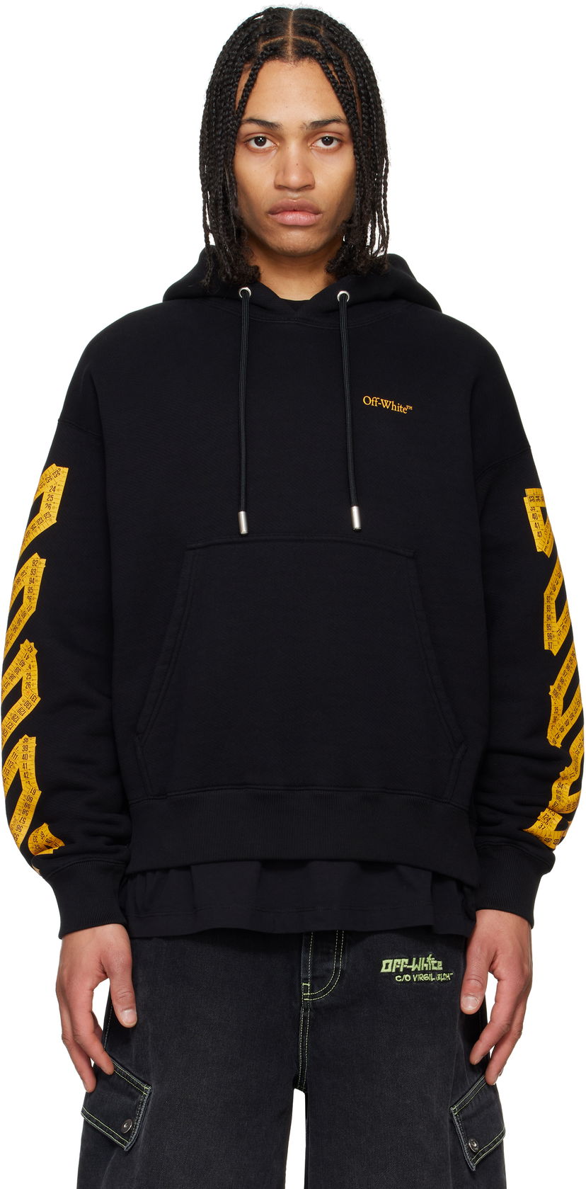 Sweatshirt Off-White Tape Arrow Hoodie Svart | OMBB085S25FLE00J1022