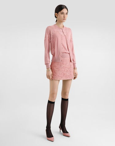 Kjol Dolce & Gabbana Dolce & Gabbana Floral Jacquard Miniskirt Rosa | F4A8CTHJMQKF0473, 1