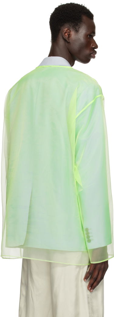 Jacka Dries Van Noten Dries Van Noten Sheer Crew Neck Overshirt Grön | 251-020740-1501, 2