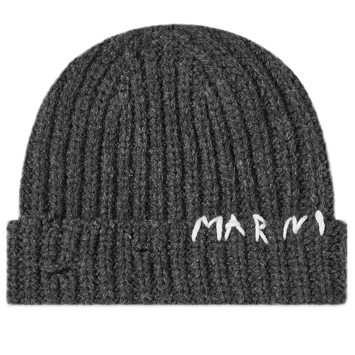 Mössa Marni Stitched Logo Beanie Dark Grey Grå | CLZC0111A0-UFW310-00N77, 0