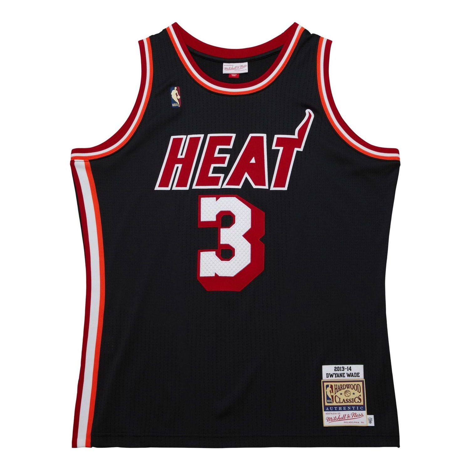 Jersey Mitchell & Ness Miami Heat 2013-14 'Dwyane Wade' Basketball Jersey Svart | AJY46497-MHE13DWABLCK, 0