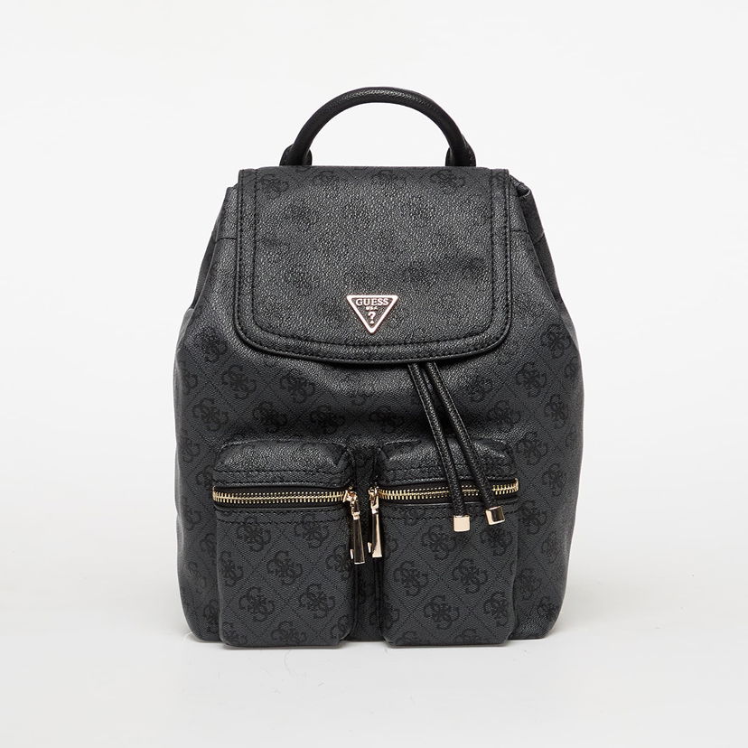 Ryggsäck GUESS Manhattan Ii Flap Backpack Logo Svart | HWSG7118310-CLO