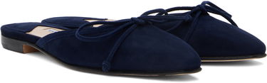 Skovård Manolo Blahnik Manolo Blahnik Ballerimu Suede Mules Mörkblå | 9XX-0657, 3