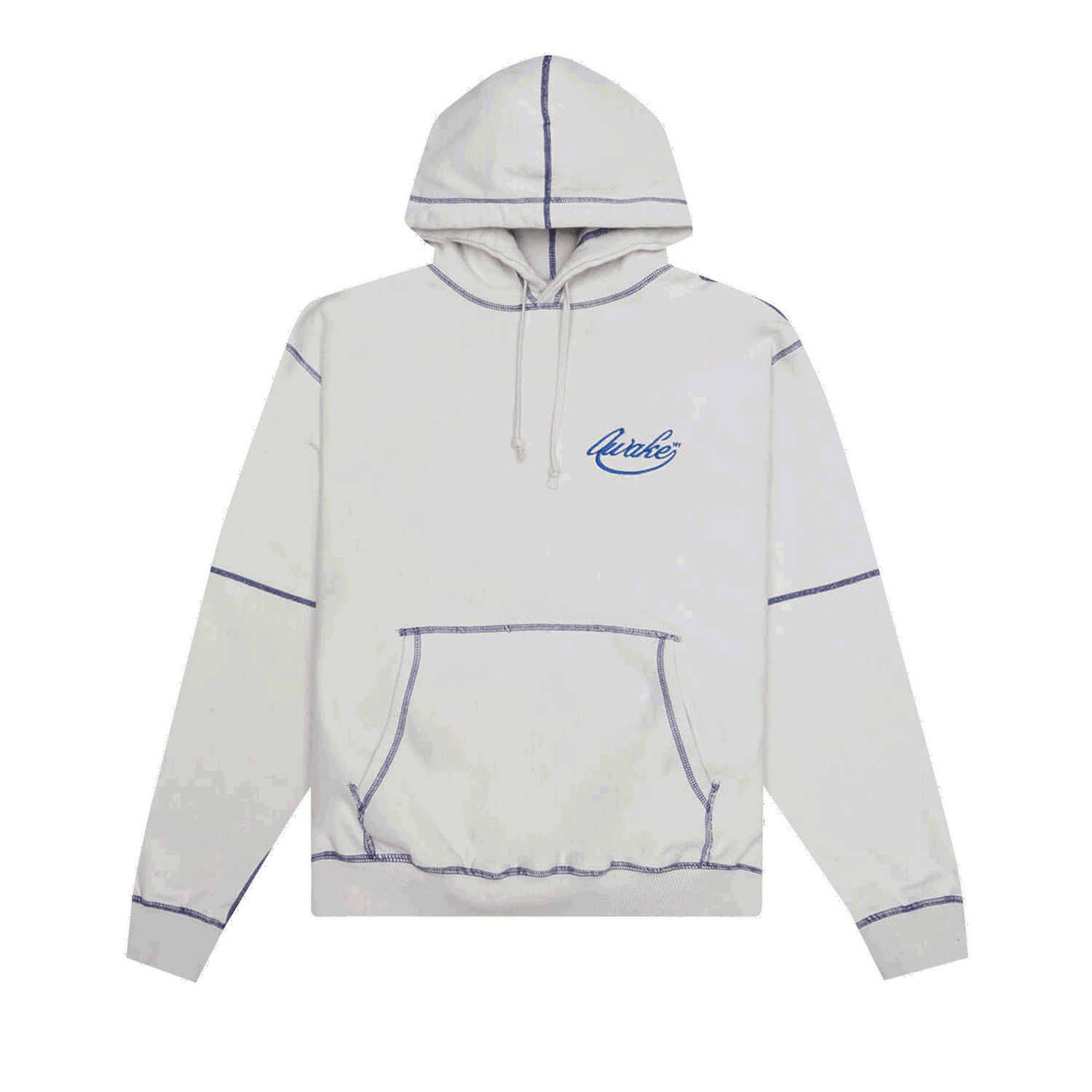 Sweatshirt Awake NY Contrast Stitch Script Logo Hoodie Vit | AWK SP22 HD002 CREA, 0