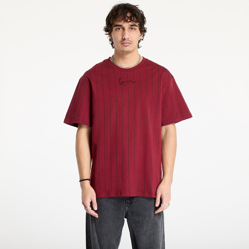 T-shirt Karl Kani Kani Small Signature Essential Pinstripe Tee Red Röd | 60300190
