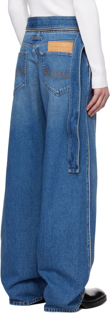 Jeans Jean Paul Gaultier Jean Paul Gaultier 'The Belted Denim' Wide-Leg Jeans Blå | 25/33-F-JE164-D013-57, 2