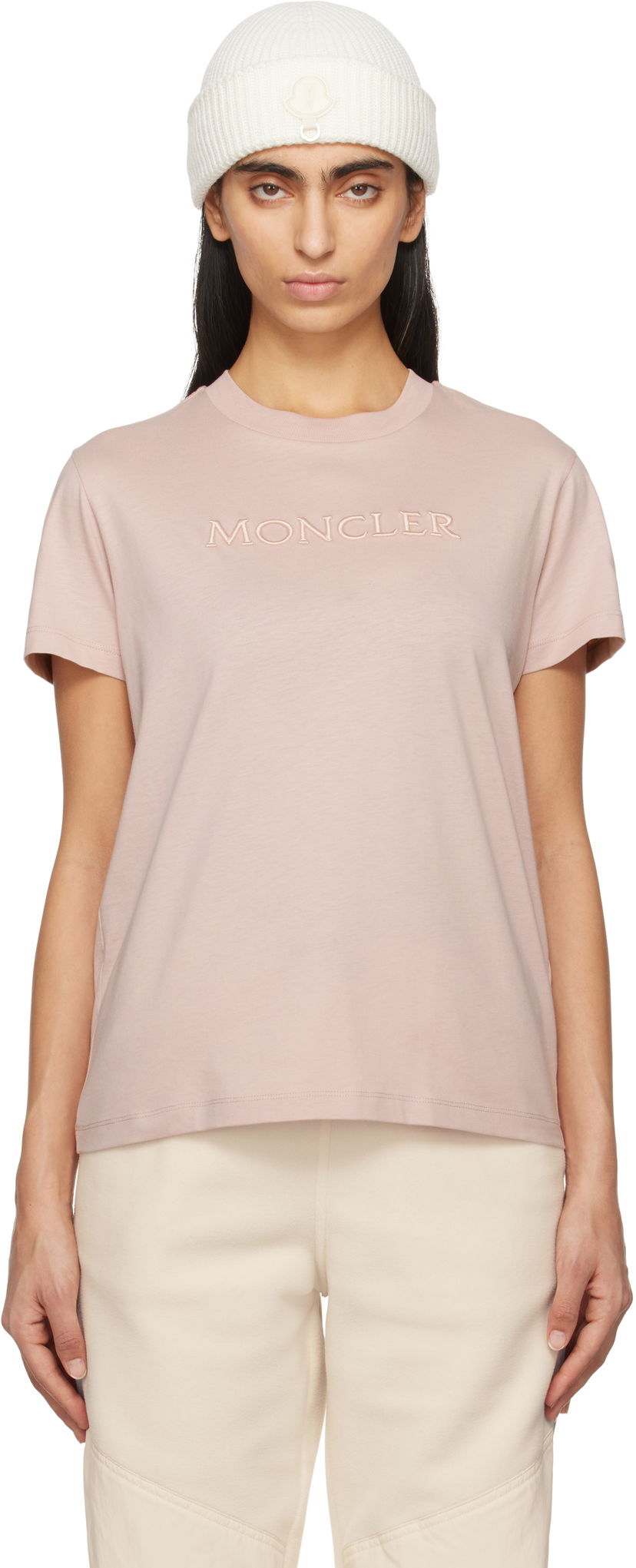 T-shirt Moncler SS Logo T-shirt Rosa | K10938C0000889AUO
