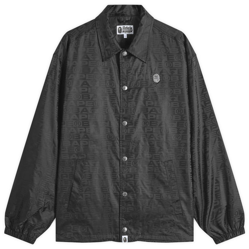 Vindjacka BAPE Nylon Coach Jacket with All-Over Logo Print Svart | 001LJK801314M-BLK