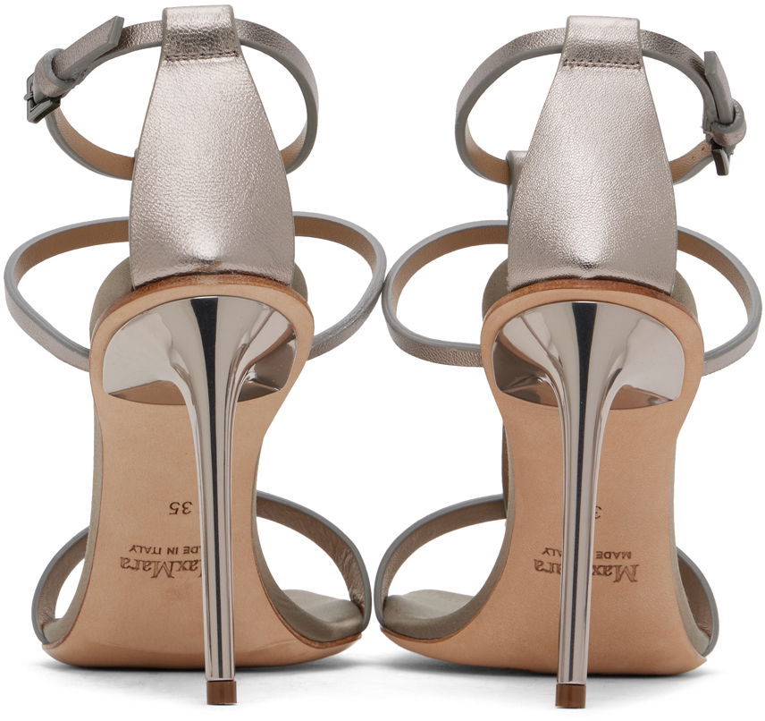 Handväska Max Mara Max Mara Nappa Leather T-Strap Sandals Metallisk | 2414521272600, 1