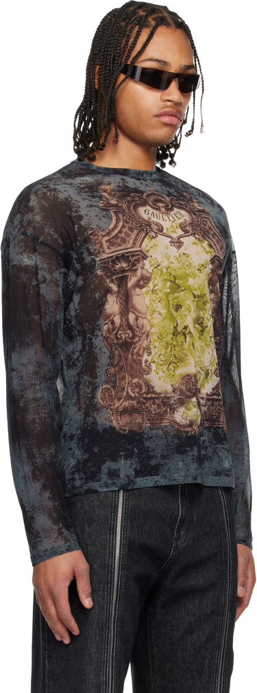 T-shirt Jean Paul Gaultier The Oversized Médaillon Printed Mesh Long Sleeve Top Flerfärgad | 25/04-W-TO340-M006P-005740, 1