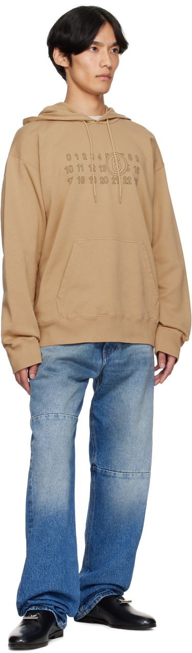 Sweatshirt Maison Margiela MM6 Maison Margiela Cotton Numeric Hoodie Beige | SH0GU0035 M25025, 3