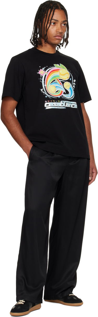 T-shirt Casablanca Manga Tennis Ball Short Sleeve T-shirt Svart | M-AW25-JTS-001-08, 3