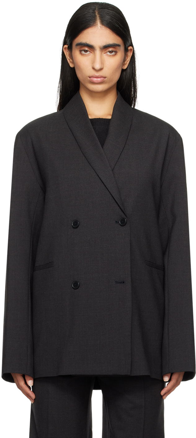 Jacka Loulou de Saison Loulou de Saison Sancia Double-Breasted Blazer Svart | SANCIA