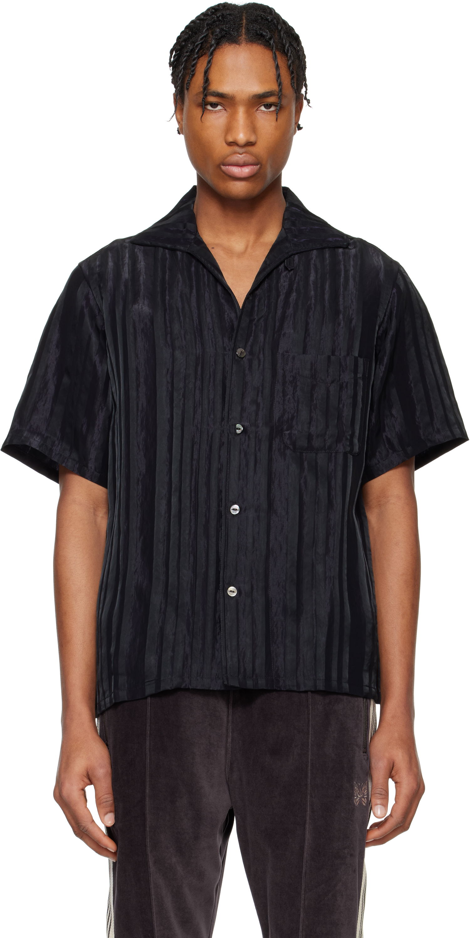 Skjorta Needles NEEDLES Italian Collar Shirt Svart | QV126, 0