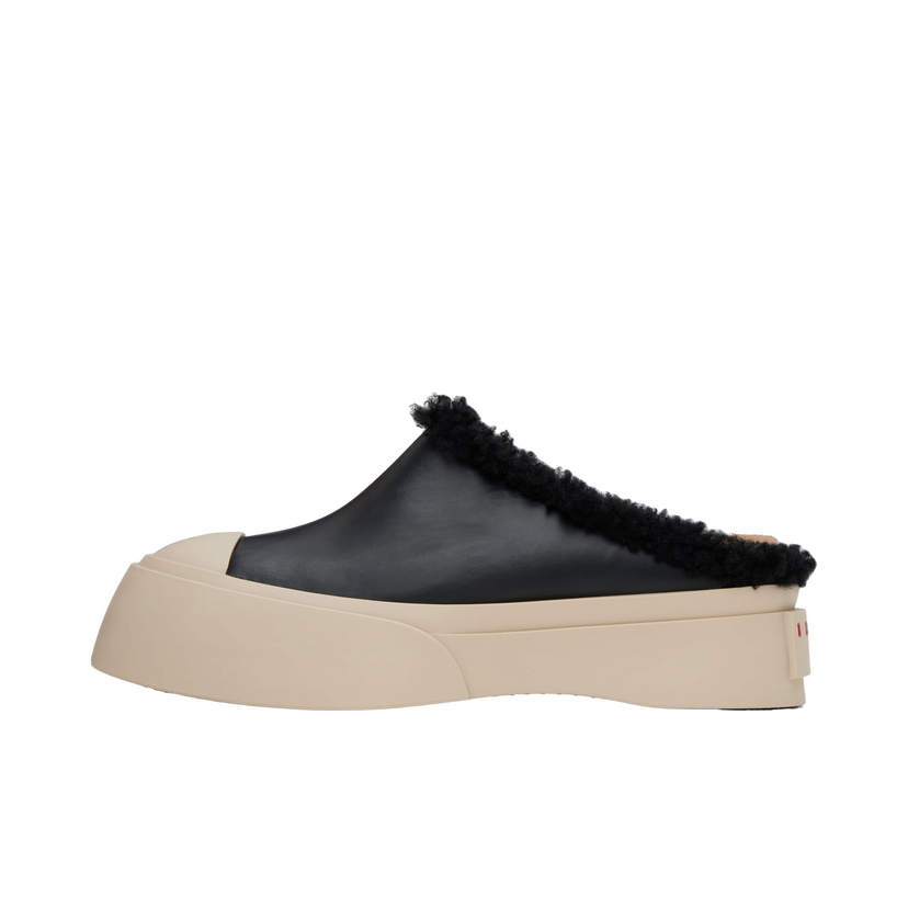 Sneakers och skor Marni Shearling Sabot Slippers Svart | SNZW019202 P5045