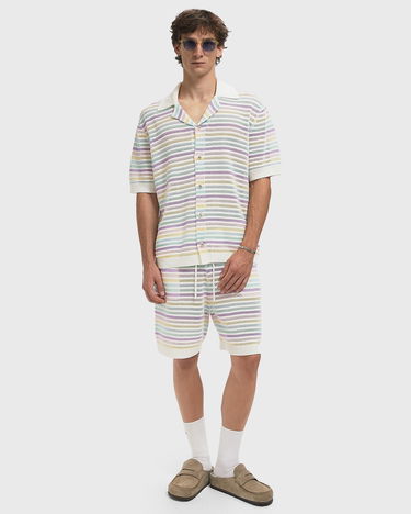 Polotröja Casablanca Crochet Knit Striped Polo Shirt Flerfärgad | M-AW25-KW-1097-01, 1