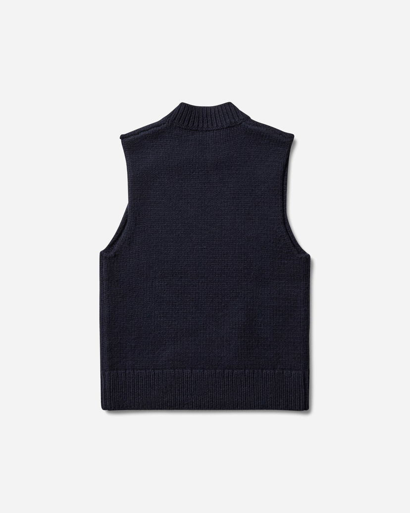 Sweater Dries Van Noten Sleeveless Sweater Mock Neck Mörkblå | 252-021245-2710 509