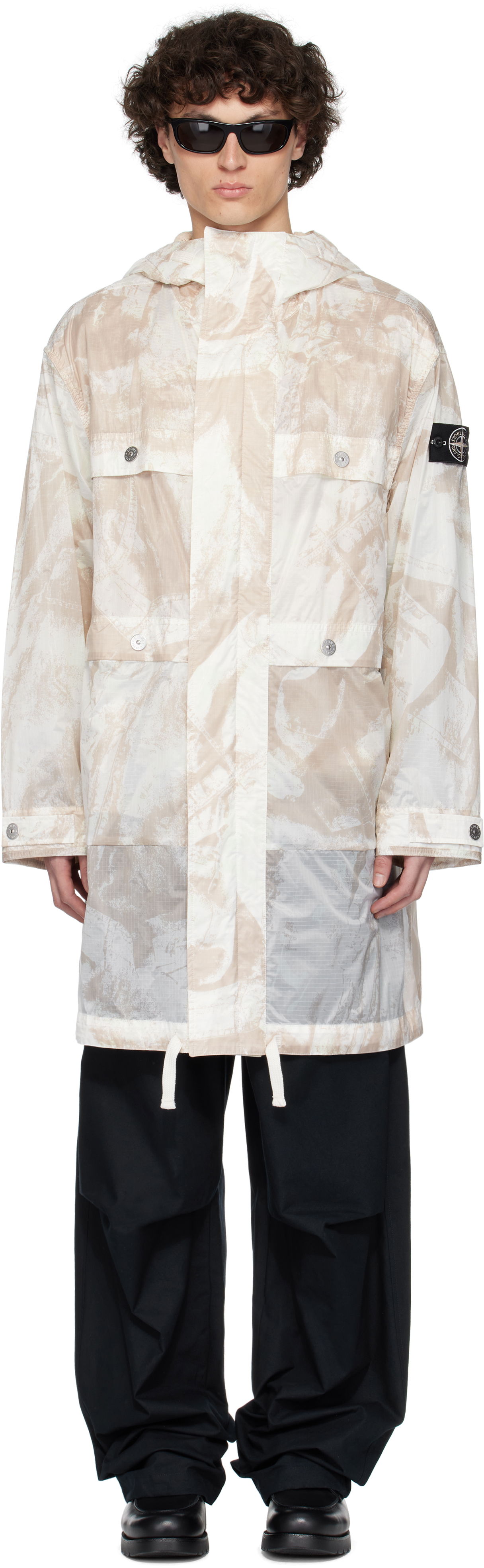 Parkas Stone Island Stone Island UV-Reactive Scan Camo Ripstop Parka Beige | K1S15 7100011 S00E2, 0