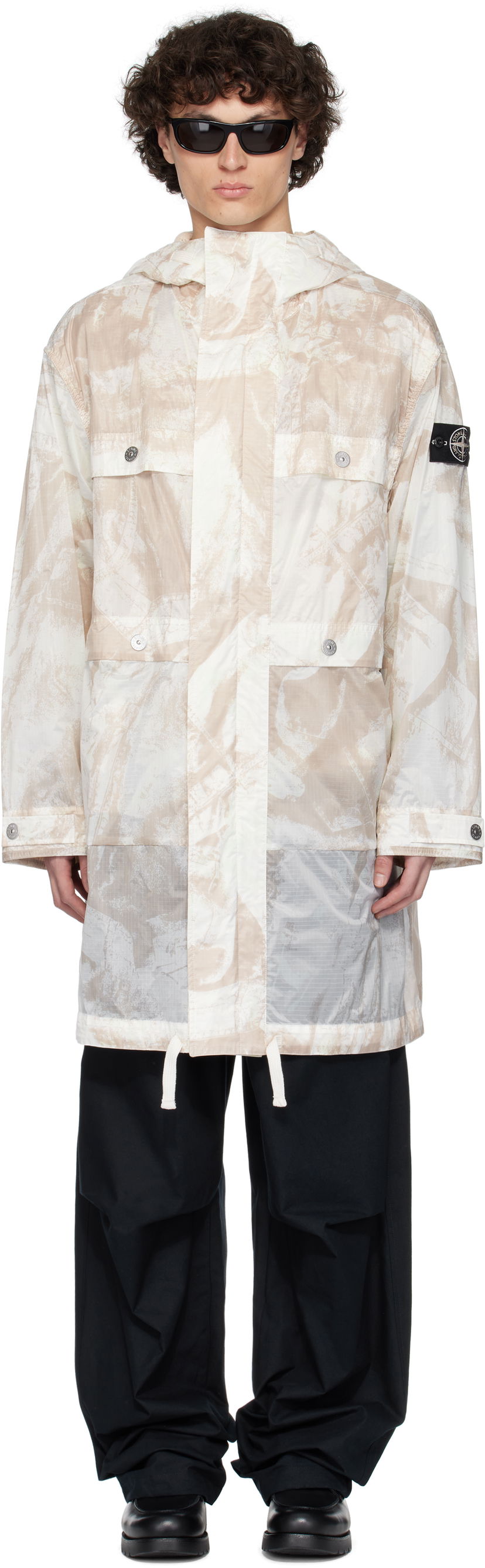 Parkas Stone Island Stone Island UV-Reactive Scan Camo Ripstop Parka Beige | K1S15 7100011 S00E2