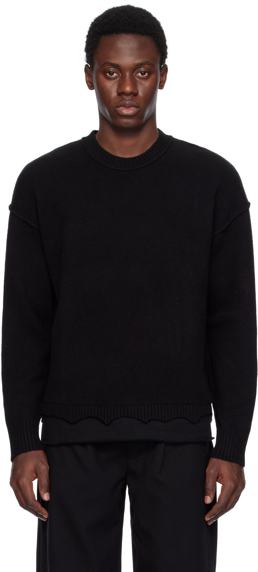 Sweater izzue Izzue Layered Sweater Svart | IZXKNN4123W4NCCX