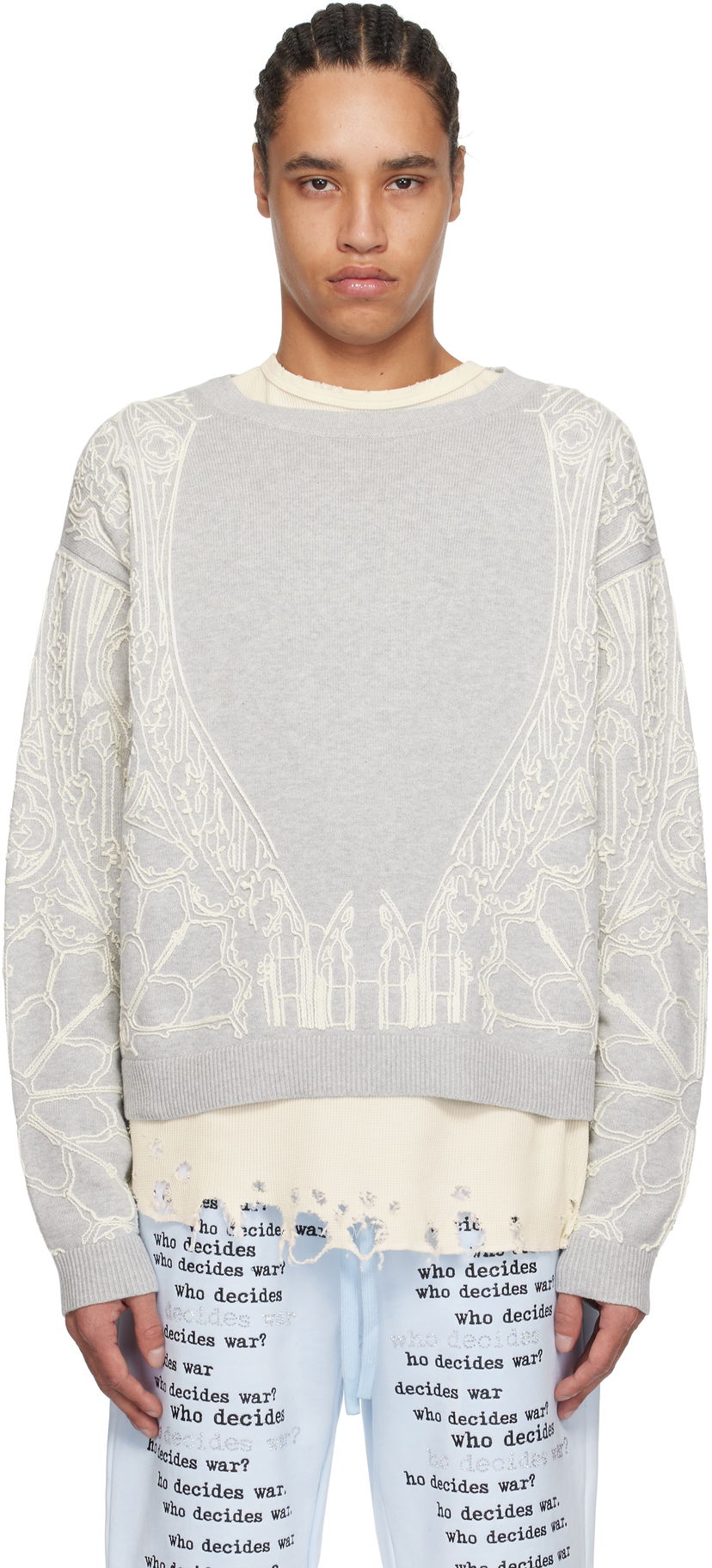Sweater Who Decides War Who Decides War Notre Dame Sweater Grå | 1110440021SS25