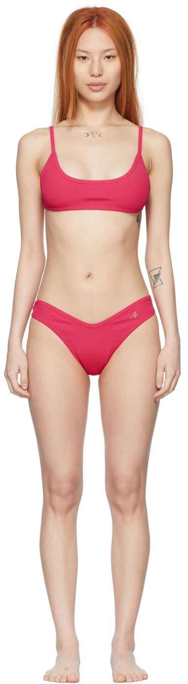 Badkläder The Attico Attico Nylon Bikini Rosa | 223WBB06 PA16
